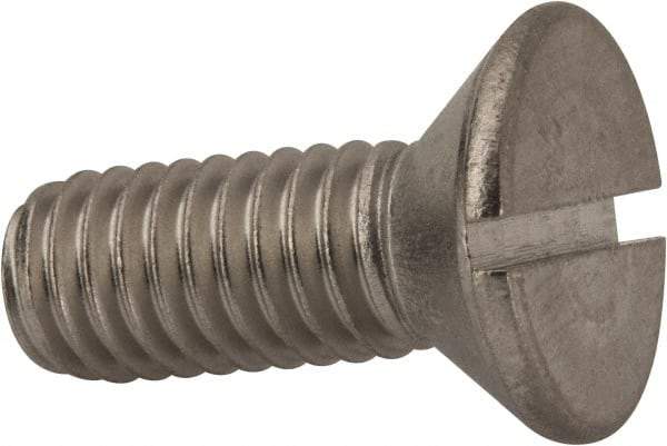 Value Collection - 3/8-16 UNC, 1" OAL Slotted Drive Machine Screw - Flat Head, Grade 316 Stainless Steel, Uncoated, Without Washer - Makers Industrial Supply