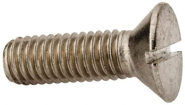 Value Collection - 3/8-16 UNC, 1-1/4" OAL Slotted Drive Machine Screw - Flat Head, Grade 316 Stainless Steel, Uncoated, Without Washer - Makers Industrial Supply