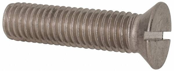 Value Collection - 1/2-13 UNC, 2" OAL Slotted Drive Machine Screw - Flat Head, Grade 316 Stainless Steel, Uncoated, Without Washer - Makers Industrial Supply