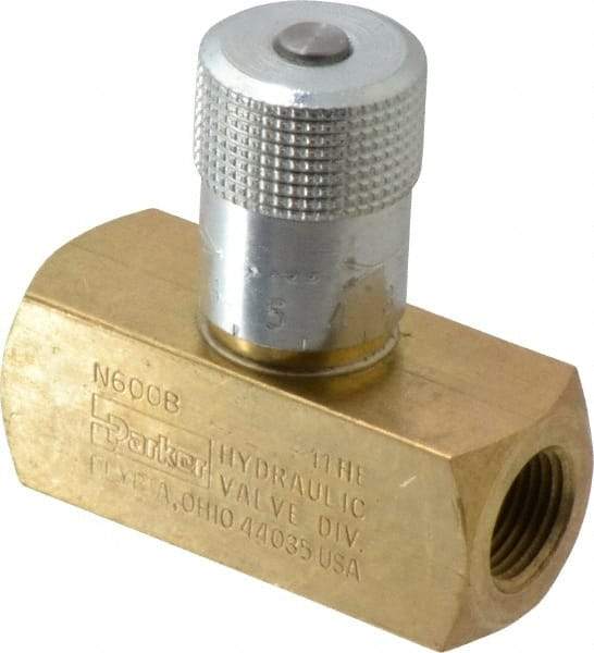 Parker - 8 GPM 3/8 Inlet Brass Hydraulic Control Valve - 3/8-18 Thread - Makers Industrial Supply