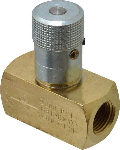 Parker - 15 GPM 1/2 Inlet Brass Hydraulic Control Valve - 1/2-14 Thread - Makers Industrial Supply