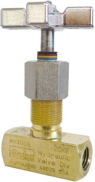 Parker - 5 GPM 1/4 Inlet Brass Hydraulic Control Valve - 1/4-18 Thread - Makers Industrial Supply