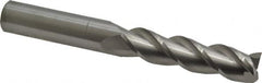 Accupro - 1/2", 2" LOC, 1/2" Shank Diam, 4" OAL, 3 Flute, Solid Carbide Square End Mill - Single End, Uncoated, Spiral Flute, 40° Helix, Centercutting, Right Hand Cut, Right Hand Flute - Makers Industrial Supply