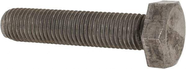 Value Collection - M10x1.25mm Metric Fine, 45mm Length Under Head Hex Head Cap Screw - Fully Threaded, Grade 8.8 Steel, Uncoated, 17mm Hex - Makers Industrial Supply