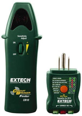 Extech - 110 to 125 VAC, 47 to 63 Hz, LED Display Circuit Breaker Finder - 9 Volt, Includes Battery, GFCI Transmitter, Receiver - Makers Industrial Supply