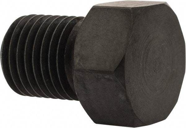 Gibraltar - 11/16" OAL, 1/4" Head Height, Low Carbon Steel, Threaded Rest Button - Black Oxide Coating, 3/8-24 Thread, 1/2" Hex - Makers Industrial Supply