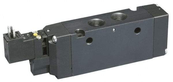 Parker - 4-Way Body Ported Stacking Solenoid Valve - 24 VDC, 7 CV Rate, Air Return, 9.13" Long - Makers Industrial Supply