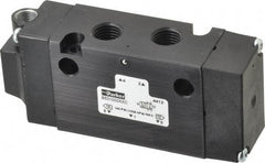 Parker - 1/4", 4-Way Body Ported Stacking Solenoid Valve - 1.4 CV Rate, Air Return, 1.89" High x 4.37" Long - Makers Industrial Supply