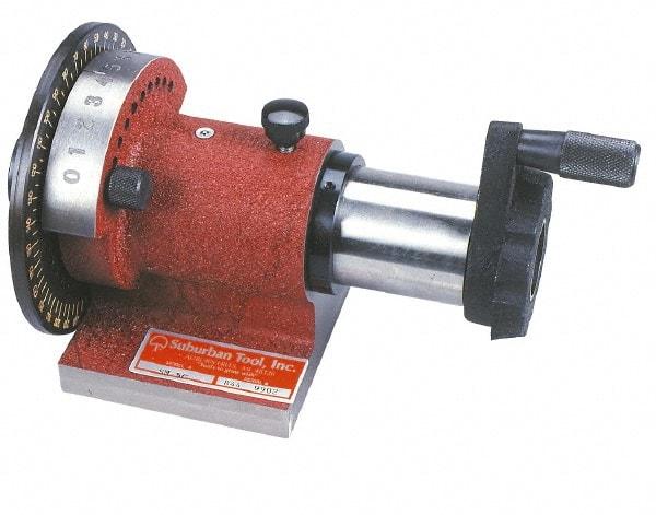 Suburban Tool - 5C Compatible, 36 Increment, Horizontal Spin Collet Indexer - 2-3/4" High Center, 1-1/8" Max Collet Capacity, 4-3/8" Wide x 9-11/16" Deep Base, 5-1/4" Overall Height, Manual Operation - Makers Industrial Supply