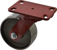 Hamilton - 6" Diam x 2" Wide x 7-3/4" OAH Top Plate Mount Swivel Caster - Forged Steel, 2,000 Lb Capacity, Roller Bearing, 4-1/2 x 6-1/2" Plate - Makers Industrial Supply