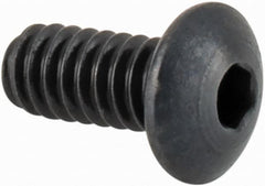 Camcar - #2-56 UNC Hex Socket Drive, Button Screw - Alloy Steel, Black Oxide Finish, Fully Threaded, 3/16" Length Under Head - Makers Industrial Supply