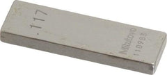 Mitutoyo - 0.117" Rectangular Steel Gage Block - Accuracy Grade 0, Includes Certificate of Inspection - Makers Industrial Supply