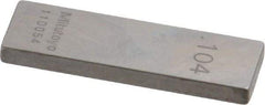 Mitutoyo - 0.104" Rectangular Steel Gage Block - Accuracy Grade 0, Includes Certificate of Inspection - Makers Industrial Supply