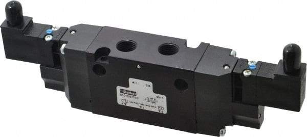 Parker - 4-Way Body Ported Stacking Solenoid Valve - 120 VAC, 1.4 CV Rate, 7.51" Long - Makers Industrial Supply