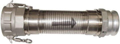 Kuriyama of America - 180" OAL, 3" ID, Flexible Metal Hose Assembly - 3" Fitting, Part A Adapter x Part D Coupler End Connections, Aluminum Fitting, 304 Stainless Steel Hose - Makers Industrial Supply