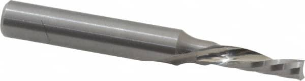 Onsrud - 5/32" Cutting Diam x 9/16" Length of Cut, 1 Flute, Downcut Spiral Router Bit - Uncoated, Right Hand Cut, Solid Carbide, 2" OAL x 1/4" Shank Diam, Single Edge, 21° Helix Angle - Makers Industrial Supply