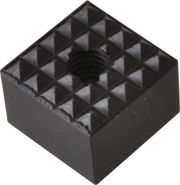 Fairlane - 1/2" Square, 10-32 Thread, 3/8" High, Extra Fine Tooth Grade, Diamond Serration, High Speed Steel, Square Positioning Gripper - 0.03 x 45A° Chamfer, Black Oxide Finish - Makers Industrial Supply