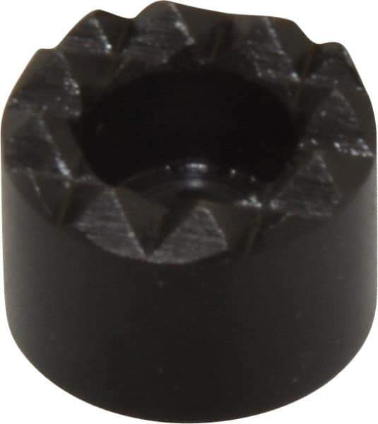 Fairlane - 1/2" Diam, 3/8" High, No. 8 C Bore SHCS, Counterbored, Fine Tooth Grade Diamond Serration Tooth Pattern, High Speed Steel, Round Positioning Gripper - Black Oxide Coated - Makers Industrial Supply