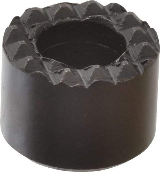 Fairlane - 1/2" Diam, 3/8" High, No. 8 C Bore SHCS, Counterbored, Extra Fine Tooth Grade Diamond Serration Tooth Pattern, High Speed Steel, Round Positioning Gripper - Black Oxide Coated - Makers Industrial Supply