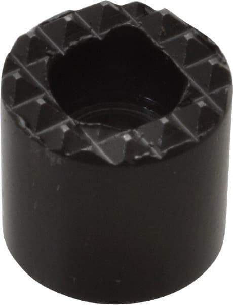 Fairlane - 1/2" Diam, 1/2" High, No. 8 C Bore SHCS, Counterbored, Extra Fine Tooth Grade Diamond Serration Tooth Pattern, High Speed Steel, Round Positioning Gripper - Black Oxide Coated - Makers Industrial Supply