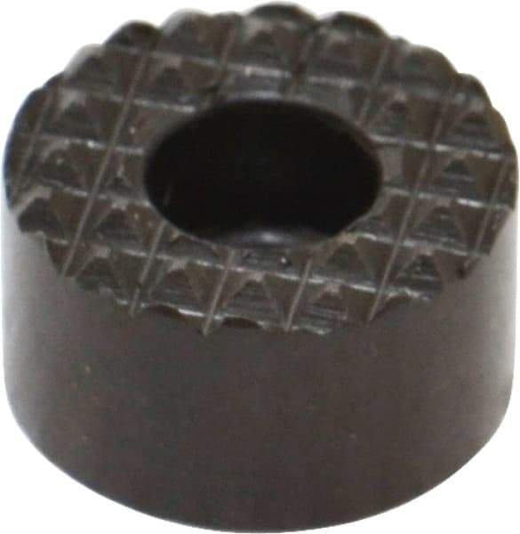 Fairlane - 5/8" Diam, 3/8" High, No. 8 C Bore SHCS, Counterbored, Extra Fine Tooth Grade Diamond Serration Tooth Pattern, High Speed Steel, Round Positioning Gripper - Black Oxide Coated - Makers Industrial Supply