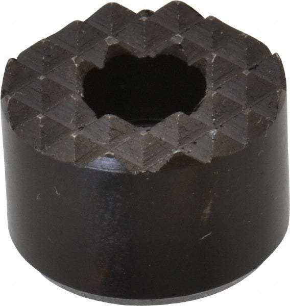 Fairlane - 3/4" Diam, 1/2" High, No. 10 C Bore SHCS, Counterbored, Fine Tooth Grade Diamond Serration Tooth Pattern, High Speed Steel, Round Positioning Gripper - Black Oxide Coated - Makers Industrial Supply