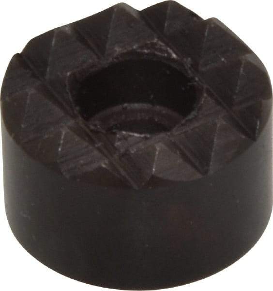 Fairlane - 3/4" Diam, 1/2" High, No. 10 C Bore SHCS, Counterbored, Coarse Tooth Grade Diamond Serration Tooth Pattern, High Speed Steel, Round Positioning Gripper - Black Oxide Coated - Makers Industrial Supply