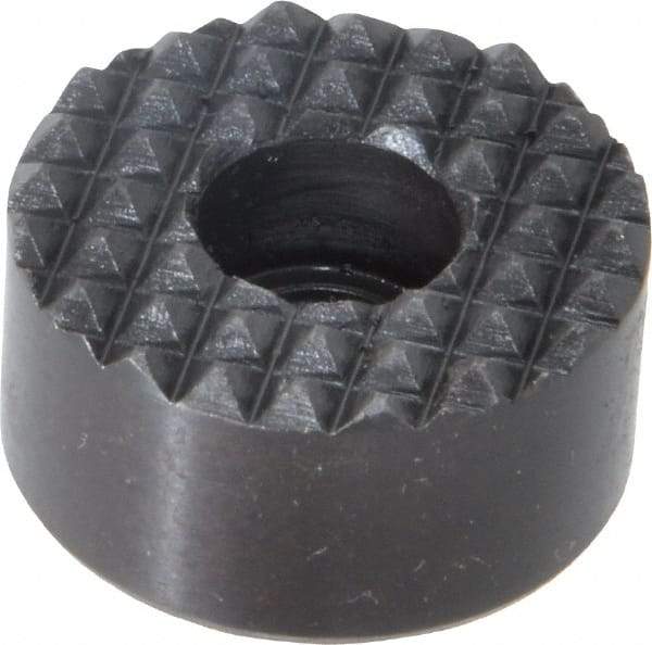 Fairlane - 1" Diam, 1/2" High, 1/4 C Bore SHCS, Counterbored, Fine Tooth Grade Diamond Serration Tooth Pattern, High Speed Steel, Round Positioning Gripper - Black Oxide Coated - Makers Industrial Supply