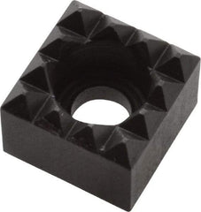 Fairlane - 1/2" Square, 3/8" High, #10 C Bore SHCS Size, Fine Tooth Grade, Diamond Serration, High Speed Steel, Square Positioning Gripper - 0.03 x 45A° Chamfer, 1/4" Counterbore Depth, Black Oxide Finish - Makers Industrial Supply