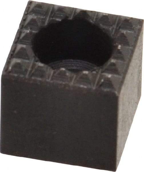 Fairlane - 1/2" Square, 1/2" High, #10 C Bore SHCS Size, Extra Fine Tooth Grade, Diamond Serration, High Speed Steel, Square Positioning Gripper - 0.03 x 45A° Chamfer, 1/4" Counterbore Depth, Black Oxide Finish - Makers Industrial Supply