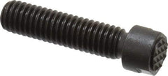 Fairlane - Serrated Tooth, 3/8-16, 1/8" Internal Hex, 1-1/2" Shank Length, 1-1/2" Thread Length, Black Oxide Finish, Round Head, Adjustable Positioning Gripper - 3/8" Pad Diam, 1/2" Hex, 0.15" Head Height, Extra Fine Tooth Grade - Makers Industrial Supply