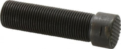 Fairlane - Serrated Tooth, 3/4-16, 5/16" Internal Hex, 2-1/2" Shank Length, 2-1/2" Thread Length, Black Oxide Finish, Round Head, Adjustable Positioning Gripper - 3/4" Pad Diam, 7/8" Hex, 1/4" Head Height, Extra Fine Tooth Grade - Makers Industrial Supply