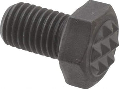 Fairlane - Serrated Tooth, 5/16-24, 1/2" Shank Length, 1/2" Thread Length, Black Oxide Finish, Hex Head, Adjustable Positioning Gripper - 3/8" Pad Diam, 1/2" Hex, 1/4" Head Height, Fine Tooth Grade - Makers Industrial Supply