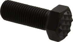 Fairlane - Serrated Tooth, 3/8-24, 1" Shank Length, 1" Thread Length, Black Oxide Finish, Hex Head, Adjustable Positioning Gripper - 1/2" Pad Diam, 9/16" Hex, 9/32" Head Height, Fine Tooth Grade - Makers Industrial Supply