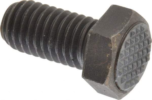 Fairlane - Serrated Tooth, 1/2-13, 1" Shank Length, 1" Thread Length, Black Oxide Finish, Hex Head, Adjustable Positioning Gripper - 5/8" Pad Diam, 3/4" Hex, 23/64" Head Height, Extra Fine Tooth Grade - Makers Industrial Supply