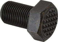 Fairlane - Serrated Tooth, 5/8-18, 1" Shank Length, 1" Thread Length, Black Oxide Finish, Hex Head, Adjustable Positioning Gripper - 3/4" Pad Diam, 15/16" Hex, 7/16" Head Height, Fine Tooth Grade - Makers Industrial Supply