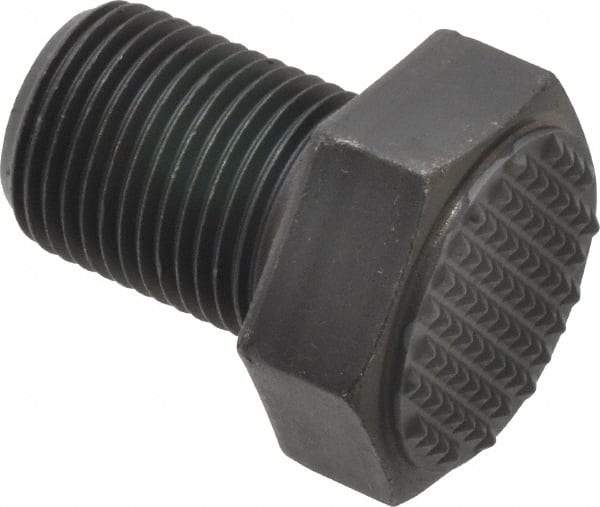 Fairlane - Serrated Tooth, 3/4-16, 1" Shank Length, 1" Thread Length, Black Oxide Finish, Hex Head, Adjustable Positioning Gripper - 1" Pad Diam, 1-1/8" Hex, 1/2" Head Height, Extra Fine Tooth Grade - Makers Industrial Supply