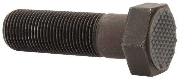 Fairlane - Serrated Tooth, 3/4-16, 2-1/2" Shank Length, 1-3/4" Thread Length, Black Oxide Finish, Hex Head, Adjustable Positioning Gripper - 1" Pad Diam, 1-1/8" Hex, 1/2" Head Height, Extra Fine Tooth Grade - Makers Industrial Supply