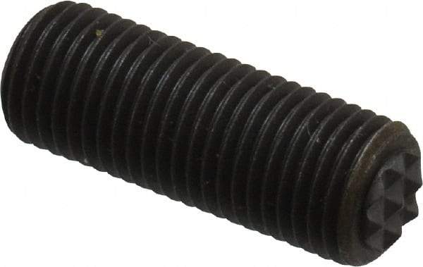 Fairlane - Serrated Tooth, 3/8-24, 3/16" Internal Hex, 1" Thread Length, Black Oxide Finish, Fully Threaded, Adjustable Positioning Gripper - 1/4" Pad Diam, Extra Fine Tooth Grade - Makers Industrial Supply