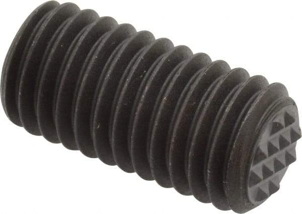 Fairlane - Serrated Tooth, 1/2-13, 1/4" Internal Hex, 1" Thread Length, Black Oxide Finish, Fully Threaded, Adjustable Positioning Gripper - 3/8" Pad Diam, Extra Fine Tooth Grade - Makers Industrial Supply