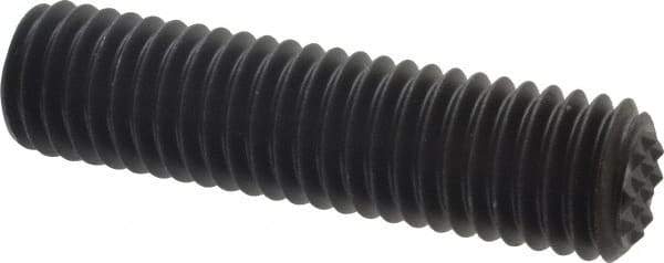 Fairlane - Serrated Tooth, 1/2-13, 1/4" Internal Hex, 2" Thread Length, Black Oxide Finish, Fully Threaded, Adjustable Positioning Gripper - 3/8" Pad Diam, Extra Fine Tooth Grade - Makers Industrial Supply