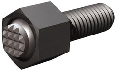 Fairlane - 5/16-24, 1/2" Thread Length, 5/16" Ball Diam, Serrated Ball Pad Surface, Alloy Steel, Black Oxide, Hex Head, Swivel Action Gripper Assemblies - 7/16" Head Height, 1/2" Hex, 5/16" Contact Diam, High Speed Steel Ball - Makers Industrial Supply