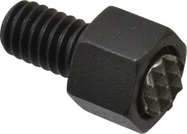 Fairlane - 5/16-18, 1/2" Thread Length, 5/16" Ball Diam, Serrated Ball Pad Surface, Alloy Steel, Black Oxide, Hex Head, Swivel Action Gripper Assemblies - 7/16" Head Height, 1/2" Hex, 5/16" Contact Diam, High Speed Steel Ball - Makers Industrial Supply