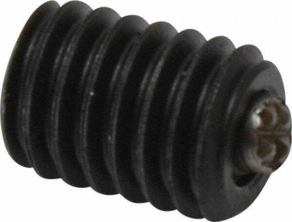 Fairlane - 3/8-16, 1/2" Thread Length, 3/16" Ball Diam, Serrated Ball Pad Surface, Alloy Steel, Black Oxide, Threaded, Swivel Action Gripper Assemblies - 5/32" Contact Diam, High Speed Steel Ball - Makers Industrial Supply