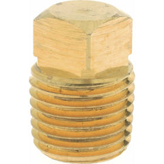 Eaton - 1/4 Male Thread, Brass Industrial Pipe Square Head Plug - Makers Industrial Supply