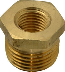 Eaton - 1/2 Male Thread x 1/4 Female Thread, Brass Industrial Pipe Hex Bushing - Makers Industrial Supply