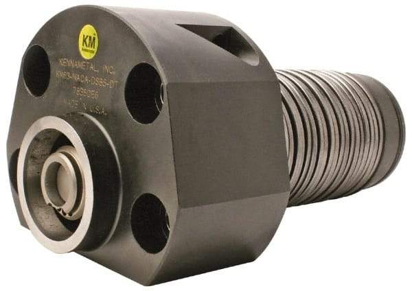 Kennametal - Neutral Cut, KM40 Modular Connection, Spring Pack Lathe Modular Clamping Unit - 62mm Square Shank Diam, 5.695" OAL, Through Coolant, Series NACA-DS Axial Disc Spring Unit - Exact Industrial Supply