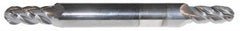 Accupro - 9/32" Diam, 11/16" LOC, 4 Flute Solid Carbide Ball End Mill - AlTiN Finish, Double End, 3-1/2" OAL, 3/8" Shank Diam, Spiral Flute - Makers Industrial Supply