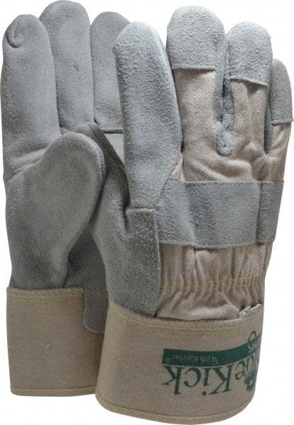 MCR Safety - Size L Cowhide Work Gloves - Uncoated, Safety Cuff, Gray, Paired - Makers Industrial Supply