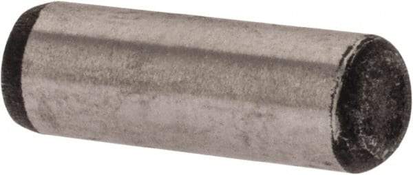 Value Collection - 1/8" Diam x 3/8" Pin Length Alloy Steel Oversized Dowel Pin - C 50-58 Hardness, 3,200 Lb Breaking Strength, 1 Beveled & 1 Rounded End - Makers Industrial Supply